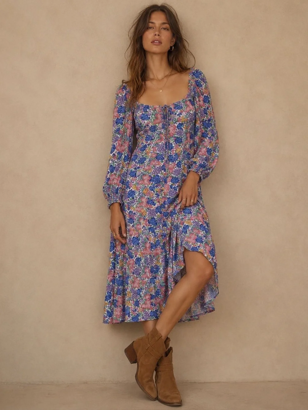 Faithfull The Brand Floral Smocked Midi Dress – Size M (US 6 / AUS 10)